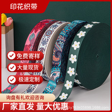 工厂直发3.8cm环保现货涤纶民族风热转印花织带肩带背包带吉他带