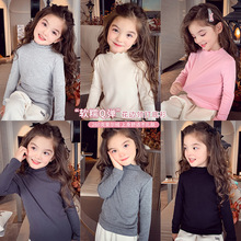 女童打底衫秋装2025新款洋气儿童花边半高领内搭上衣保暖长袖T恤