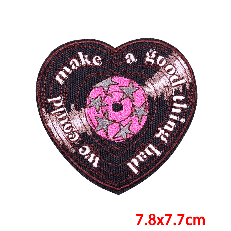 Simple Style, Classic Style, Commute Style 1 Piece Simple Style Classic Style Commute Color Block Heart Shape Embroidery Thread Clothing Sticker Patches