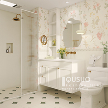 趣所 轻法式复古卫生间瓷砖小花砖 奶油风浴室厕所墙砖厨房地砖