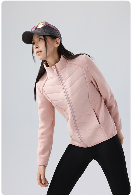 秋冬情侣款拼接棉外套男 女运动保暖抓绒服户外运动跑步抓绒衣|undefined