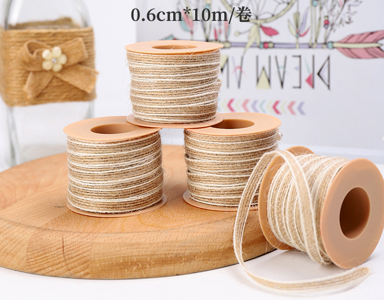 Directo de fábrica de color mezclado tejido de pescado de seda de cáñamo 0,5 cm natural de seda de pescado de cáñamo DIY decoración del hogar simple Retro