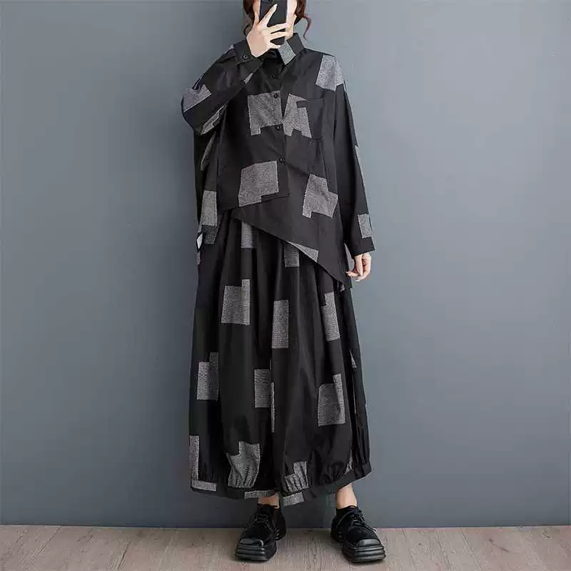 Осенняя фонарик-штаны-набор,Oversize