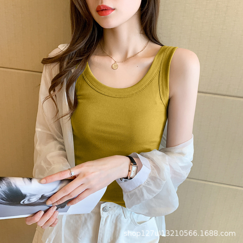 Threaded Vest for Women, New Summer Style, Sexy Plus-Size, Sleeveless, High-End, Trendy Korean Style Inner Layering Top