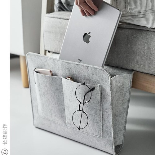 Felt bedside storage bag hanging bag bedside hanging basket for mobile phone small cloth bag storage rack remote control miscellaneous storage bag