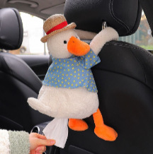 Car tissue box creative hanging cute car accessories personality Internet celebrity duck doll car tissue box car female
