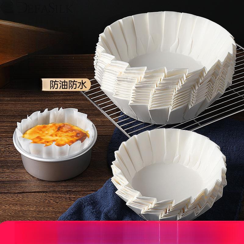 Basque cake oil paper for baking, available for delivery to Xinjiang and Xizang, fold-free, oil-proof, disposable, round shape