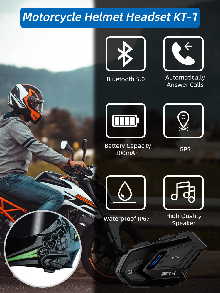 Motorcycle Helmet Headset Bluetooth Headset Motorcycle Full Helmet Ultra-Long Standby Manufacturer Ultra-Thin Private Model Helmet Headset
