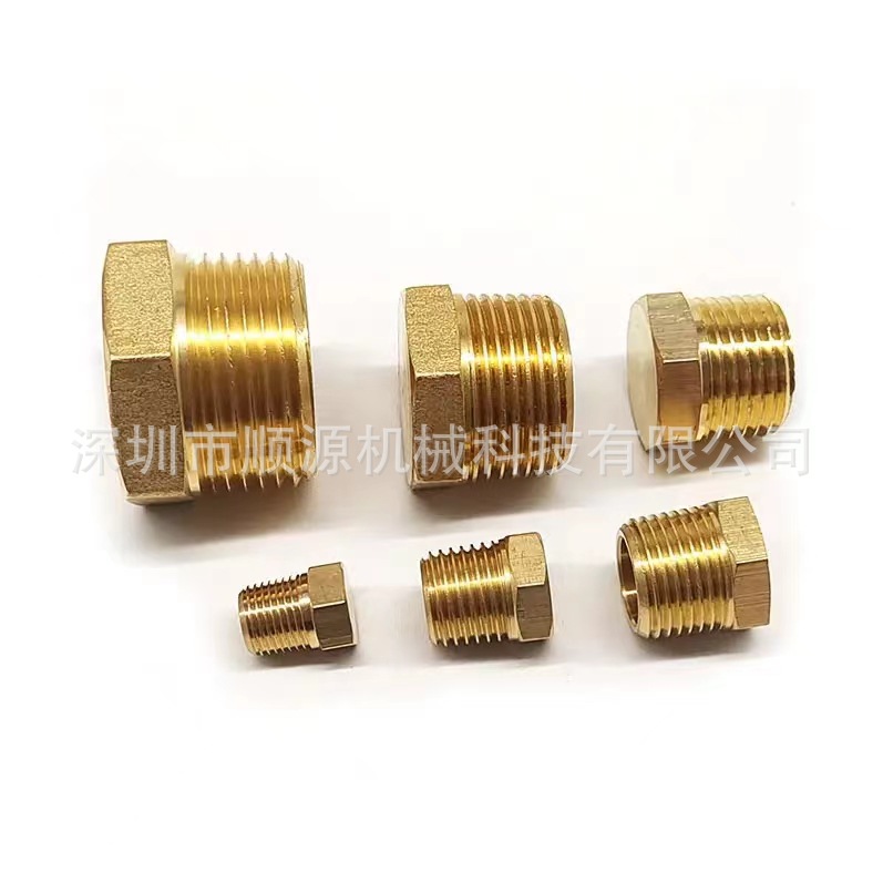现货工业级美标现货3/4NPT外六角铜堵头 丝堵油塞接头 全铜闷头