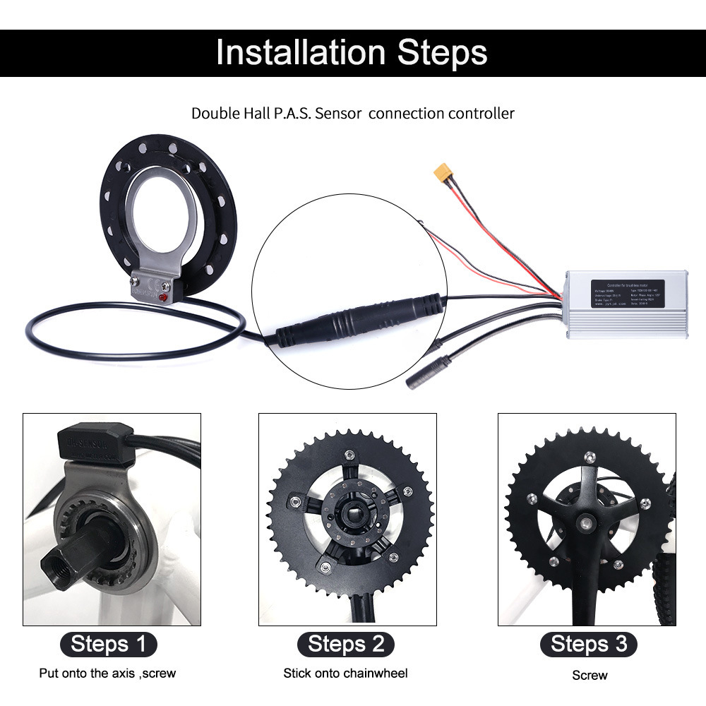 Electric Assist Bicycle Integrated Power Sensor 12-Magnetic Dual Hall Sensor Mountain Bike Conversion Electric Bike Booster