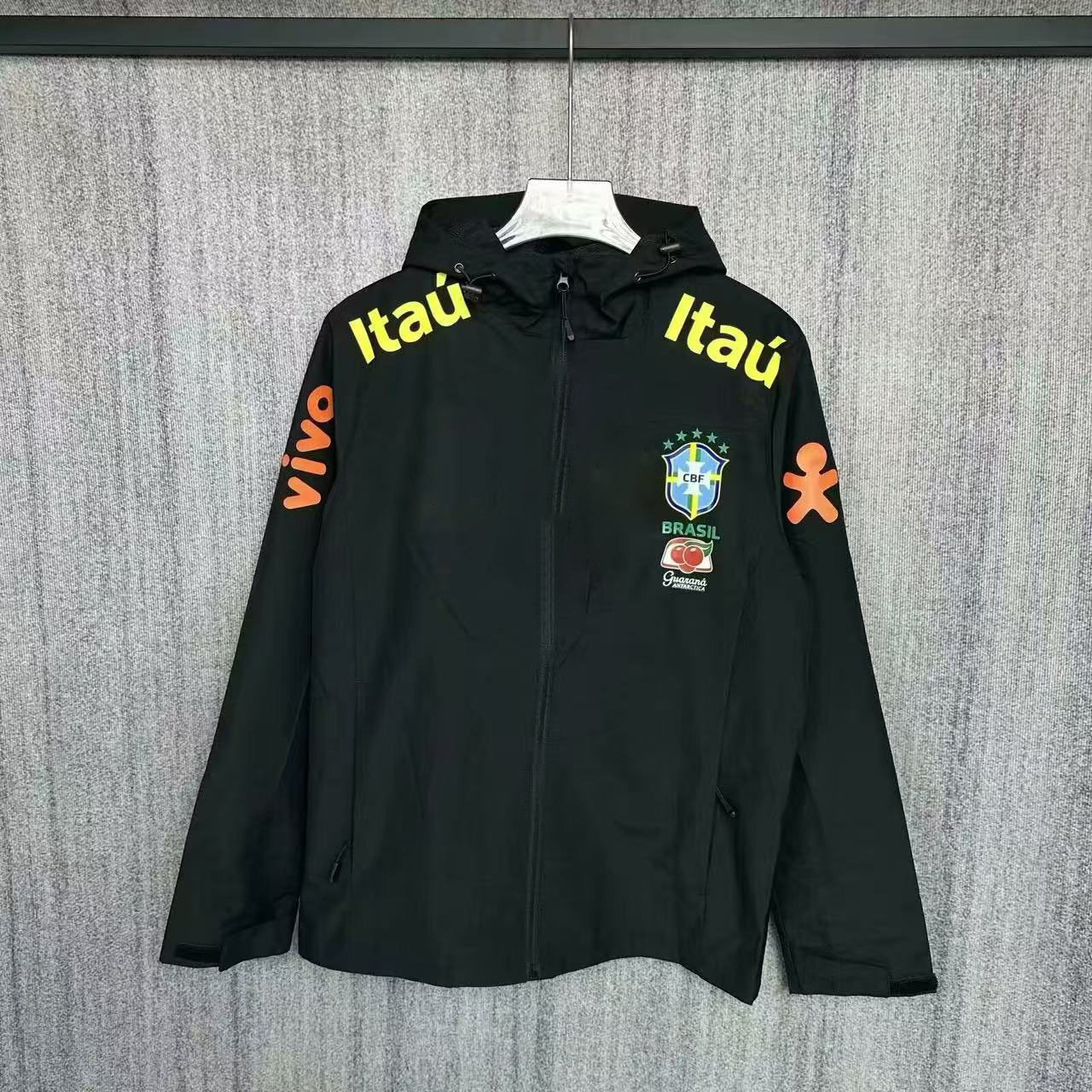 Nike Brasil CBF Football Hooded Jacket Fleece-lined Black