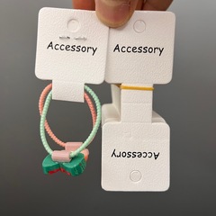 Kp745 Faux Leather Pattern Folded Card Paper Cute Rubber Hair Band Card Headband Necklace Keychain Holder