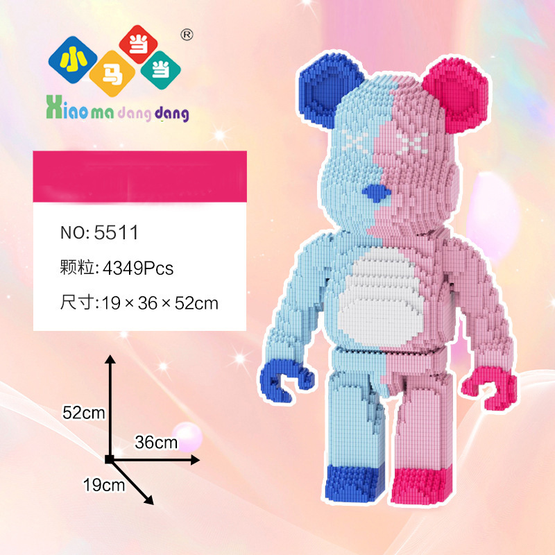 Nuevo oso de bloques de construcción de gran tamaño de 50cm compatible con bloques de construcción de Lego juguete de pellets ensamblado niño regalo de cumpleaños para niña