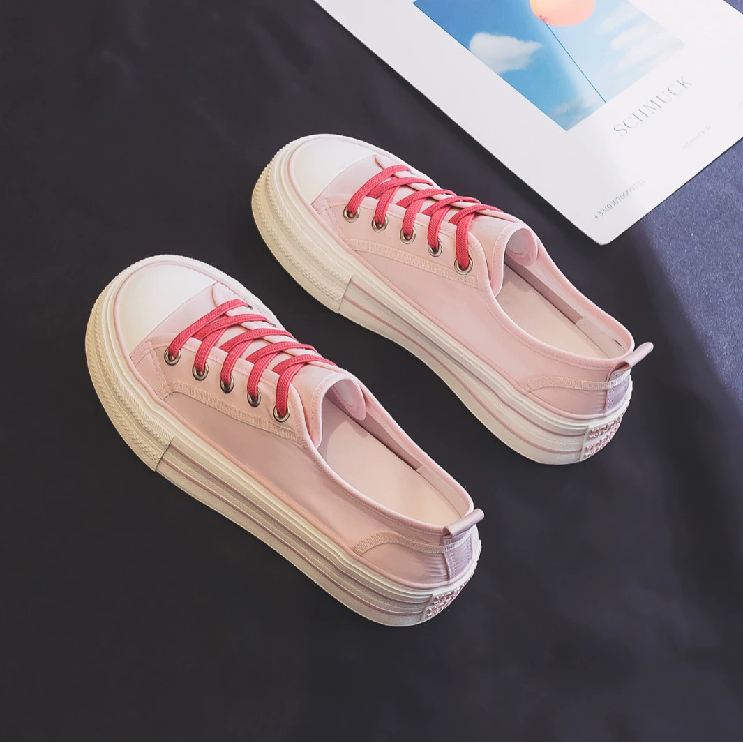 Спот 2024 весна и лето новая студенческая повседневная дикая нижняя обувь на нижней подошве женская обувь на холсте H1315