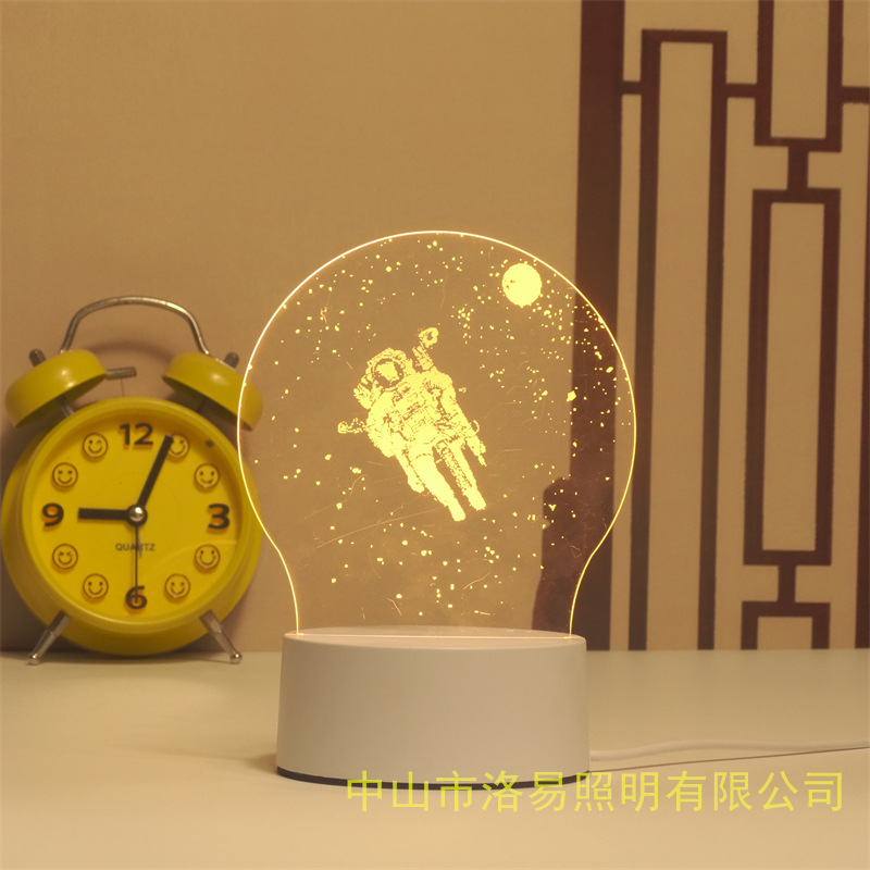 3D lámpara de noche acrílica atmósfera regalos de cabecera atmósfera lámpara de evento regalos al por mayor DIY lámpara de escritorio ideas de Navidad
