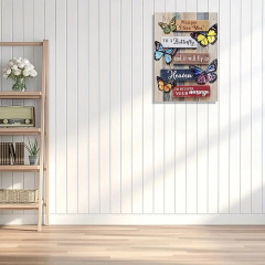 速賣通新款蝴蝶英文箴言客廳臥室背景牆面裝飾帆布畫芯掛畫批發