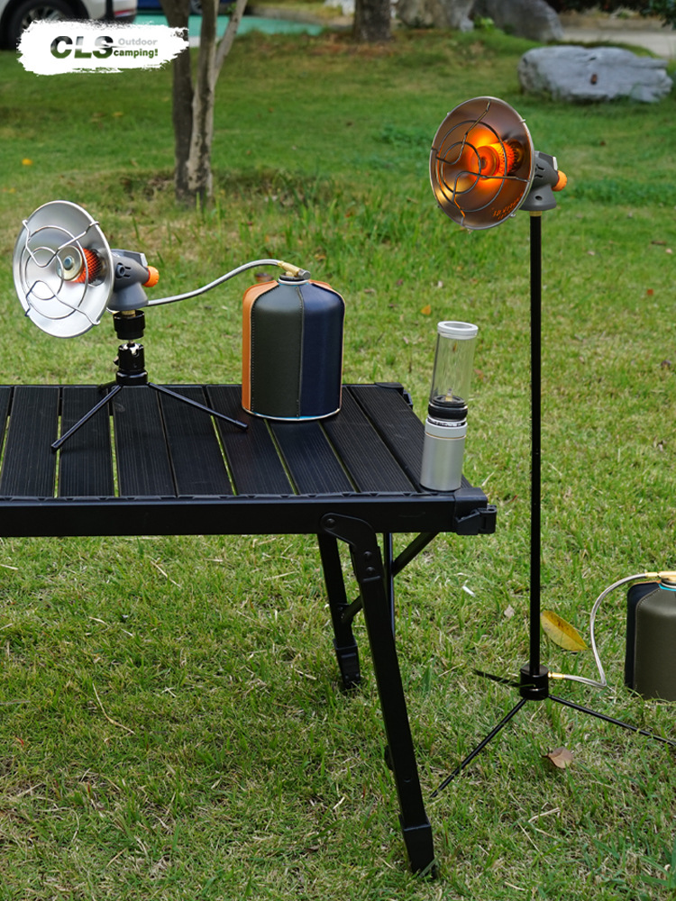 CLS gas portátil al aire libre pequeña tienda solar pesca calefacción estufa dirección variable escritorio soporte calentador de pesca de invierno