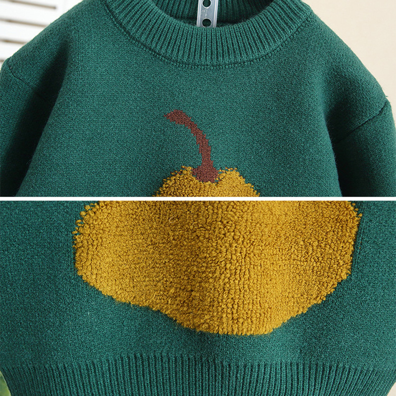 6684 ropa de otoño e invierno para niños suéter de cuello redondo para niños camisa de fondo gruesa fresca de moda 2025 nuevo suéter de bebé invierno