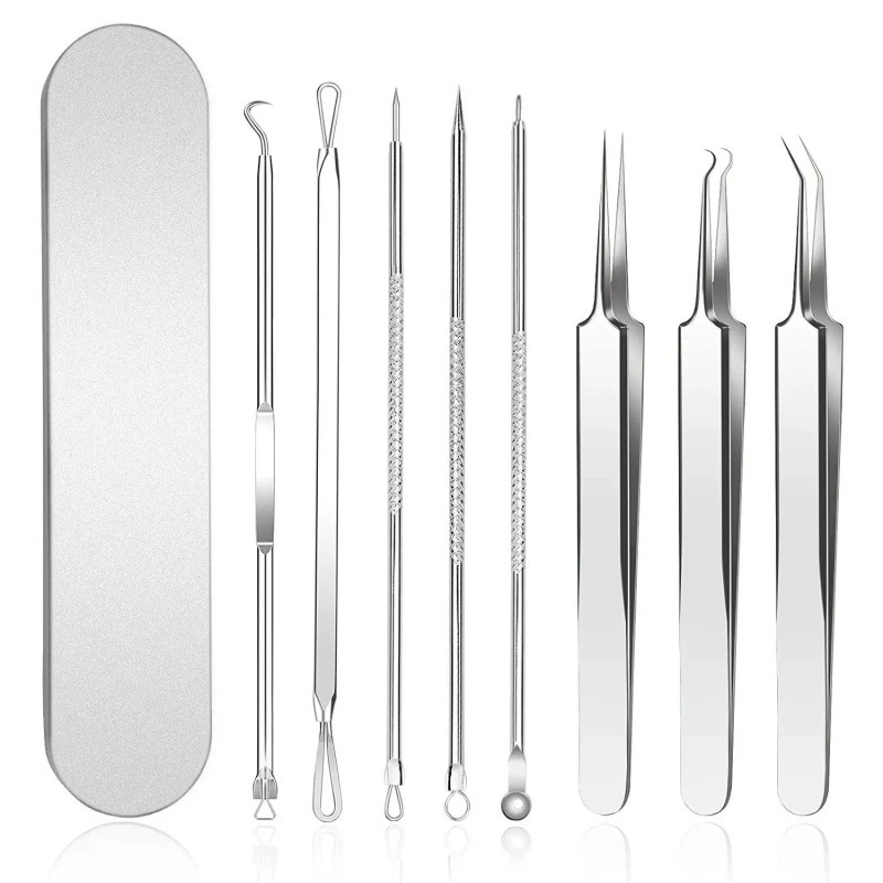 Набор прыщей из 8 частей иглы прыщей зажим для прыщей