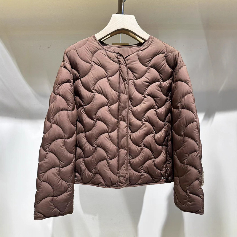 2025 Pinghu down Jacket Round Neck Inner Liner High-End Lightweight Autumn Winter Casual Jacket Women's Short Coat Lightweight White