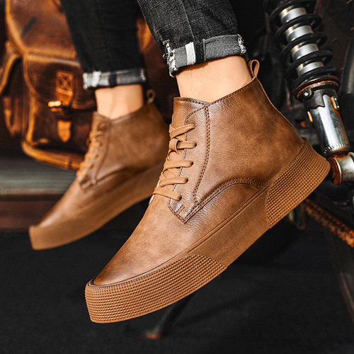  Spring New High Top Men's Shoes Thick Sole Heightening Casual Shoes Polished Old Men's Sneakers Dropshipping 2233-1