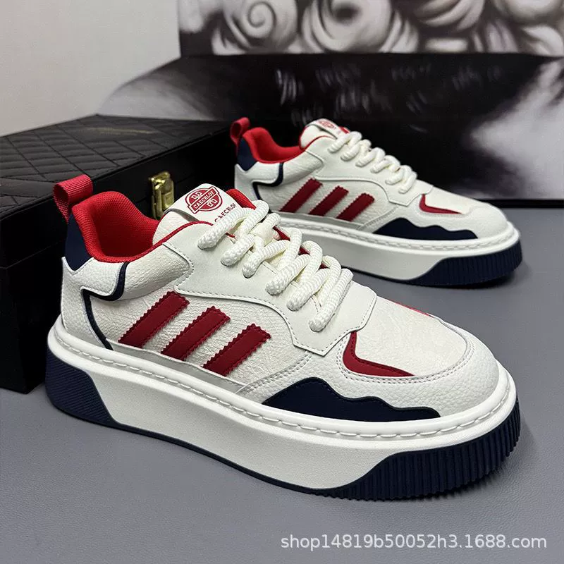 Мужская обувь 2025 весна новая повседневная спортивная обувь для белых досок молодежная повседневная обувь для мужчин с толстой подошвы