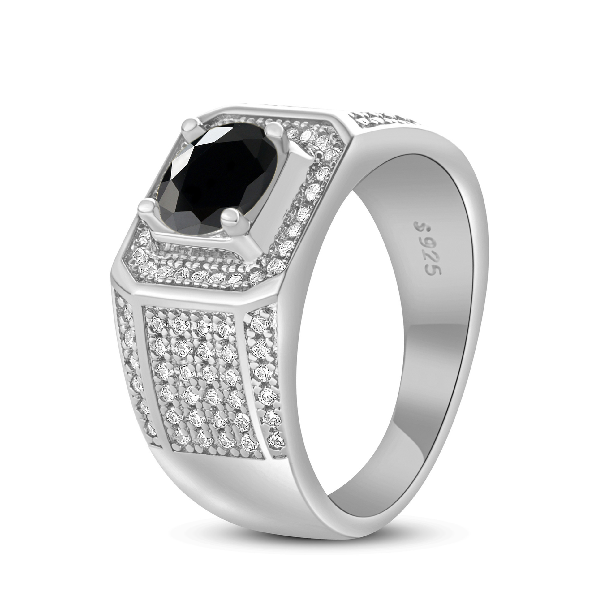 925 plata esterlina gran anillo de hombre de piedra moissan anillo masculino chapado pt950 oro atmósfera para enviar al por mayor fábrica de novio spot