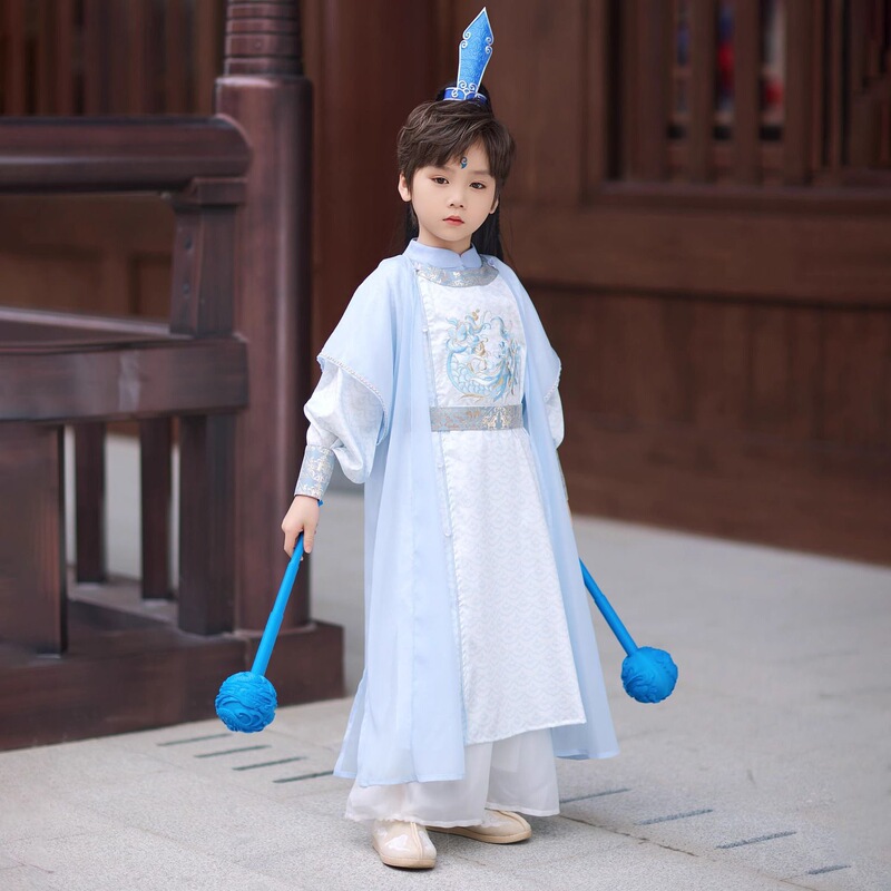 男孩汉服敖丙哪吒套装cos儿童魔童降世闹海动漫哪咤2表演出服装春|undefined