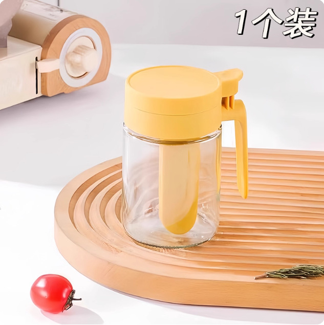 新款翻盖密封调料瓶玻璃调料罐送勺子厨房家用防潮盐鸡精调味料瓶|undefined