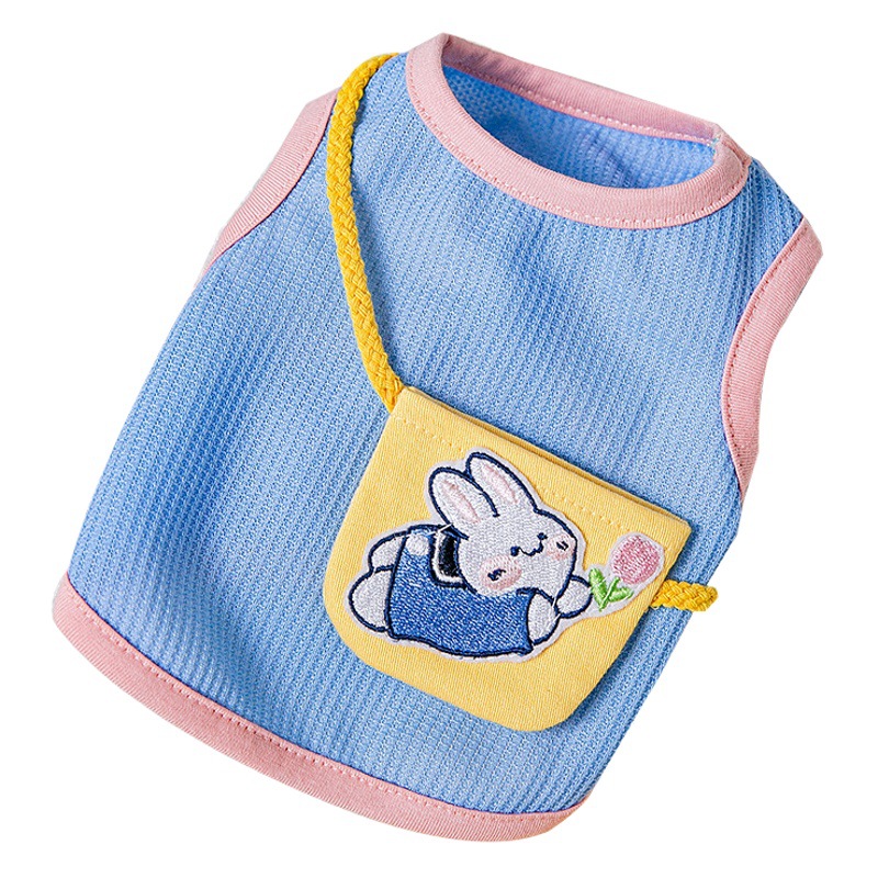 Verano lindo cachorro mochila lindo pequeño animal Satchel chaleco gato ropa de dos patas ropa de perro de peluche para mascotas