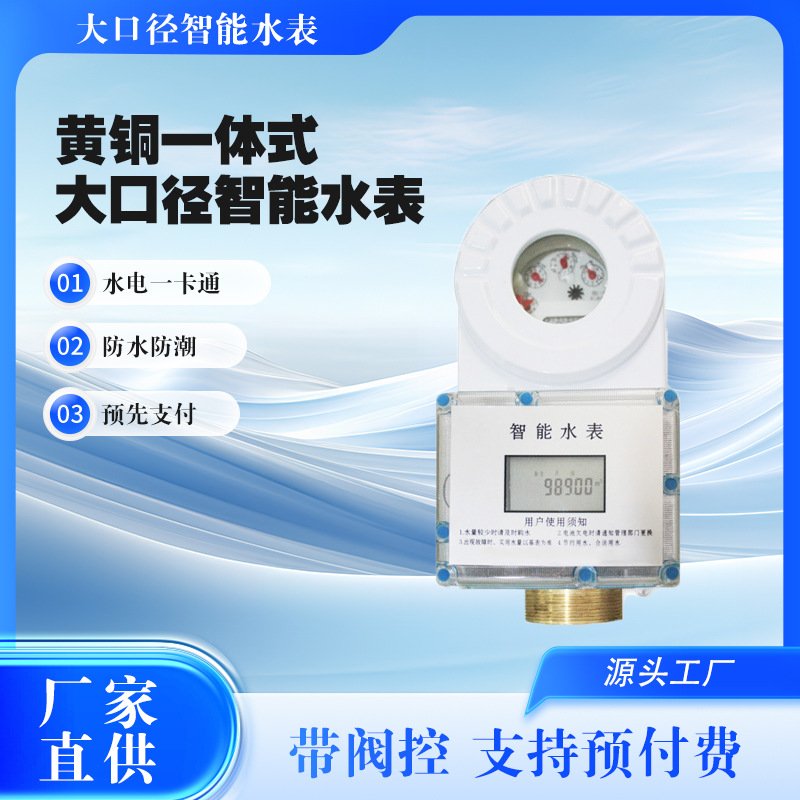 水表现货工厂大口径一体式智能防水防潮预付费刷卡阀控远传水表