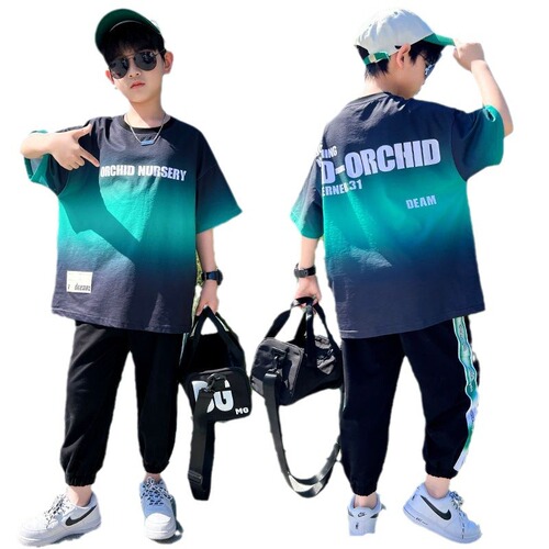 Children's Set 2024 New Quick-Dry Sporty Summer Outfit for Boys Thin Tank Top and Shorts Trendy Basketball Uniform for Summer