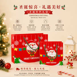 圣诞节礼品袋批发彩色包装袋现货大号手提袋高档手提礼袋
