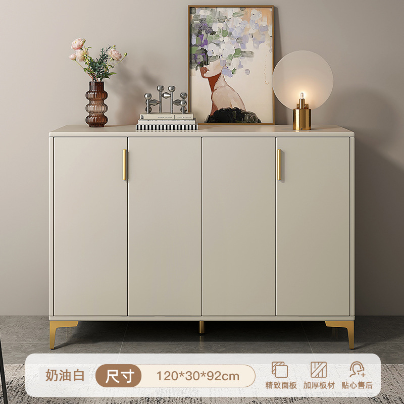 Pequeño gabinete de zapatos de viento crema nuevo tipo 2025 gabinete de almacenamiento de puerta doméstica integrado contra la pared pasillo interior rack de zapatos image 8