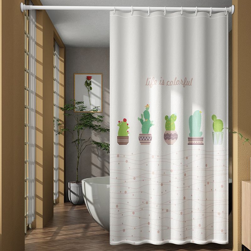 Cortina de ducha poliéster Amazon popular Impresión digital baño húmedo y seco partición impermeable