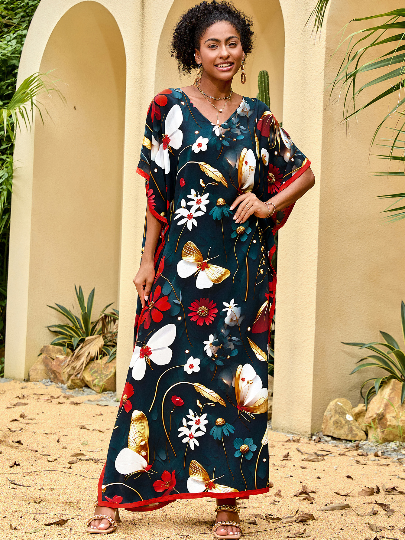 Camisas de playa de algodón Peacock Print Vacancias de estilo nacional vestido bikini transfronterizo Amazon A022