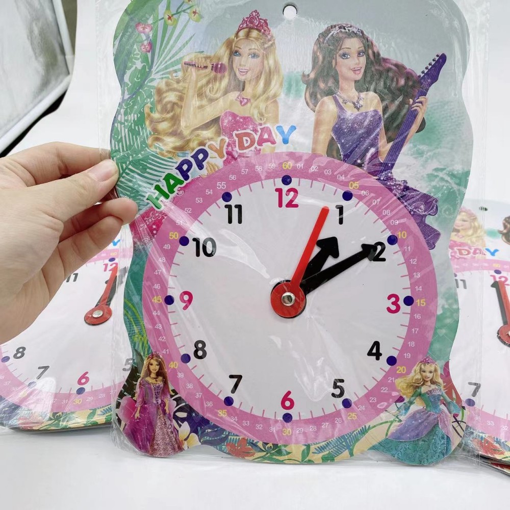 Venta al por mayor de dibujos animados kindergarten educación temprana aprendizaje ayudas reloj de cartón aprendizaje enseñanza ayudas reconocimiento tiempo minuto y segundo dispositivo de aprendizaje