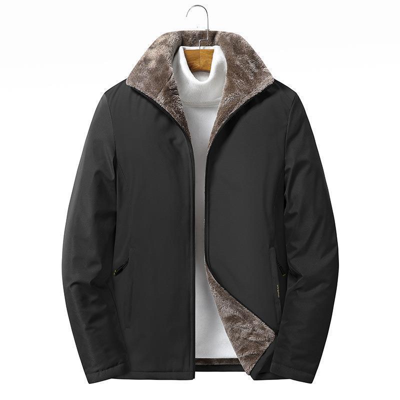 Autumn and Winter Cotton Coat Jacket Men's New Winter Cotton Coat Dad's fleece-lined Thickened Warm Clothes for Middle-aged and Elderly Men's Clothing