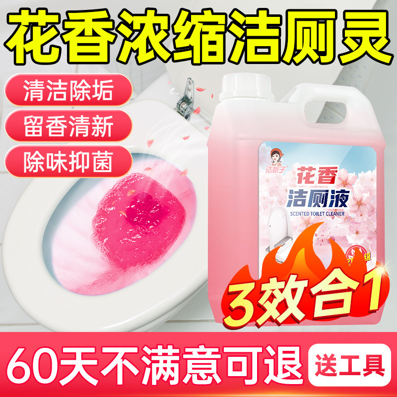Large Bottle of Toilet Cleaner for Hotels, Floral-Scented Toilet Cleaning Liquid, Toilet Cleaning Agent for Bathroom and Toilet, Removes Urine Scale