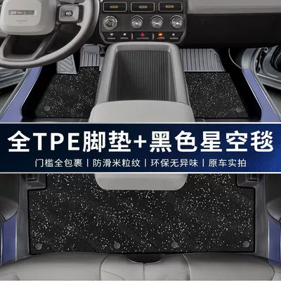 Icarv23 Floor Mats Tpe: Universal Foot Pad - double-layer-tpe-upgrade-package-threshold-black-galaxy-blanket-icar-v23-25-models-thickened-rice-grain-pattern
