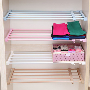 Widened Wardrobe Layered Partitions Retractable Cabinets Bathroom Wall Tile Storage Racks Nail-Free