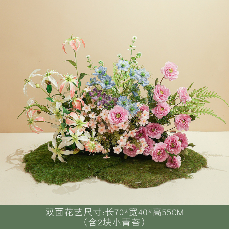 莫奈花園シミュレーション花偽緑植造景組合せ室内高級バイオニクス植物ショーウインドー装飾景観置物|undefined