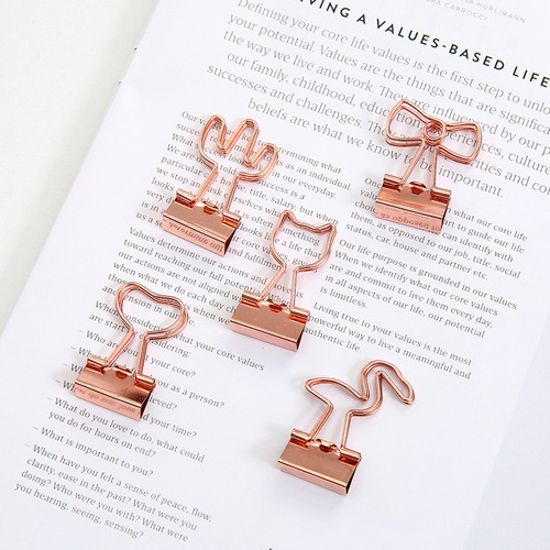 Yuelu creative metal small clip electroplating dazzling office clip photo clip cross-border folder student color clip