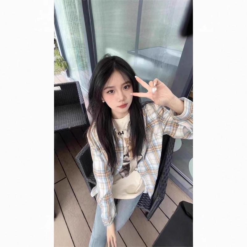 别致上衣设计感女装小众法式春装衬衣开衫2025年新款格子衬衫外套|undefined