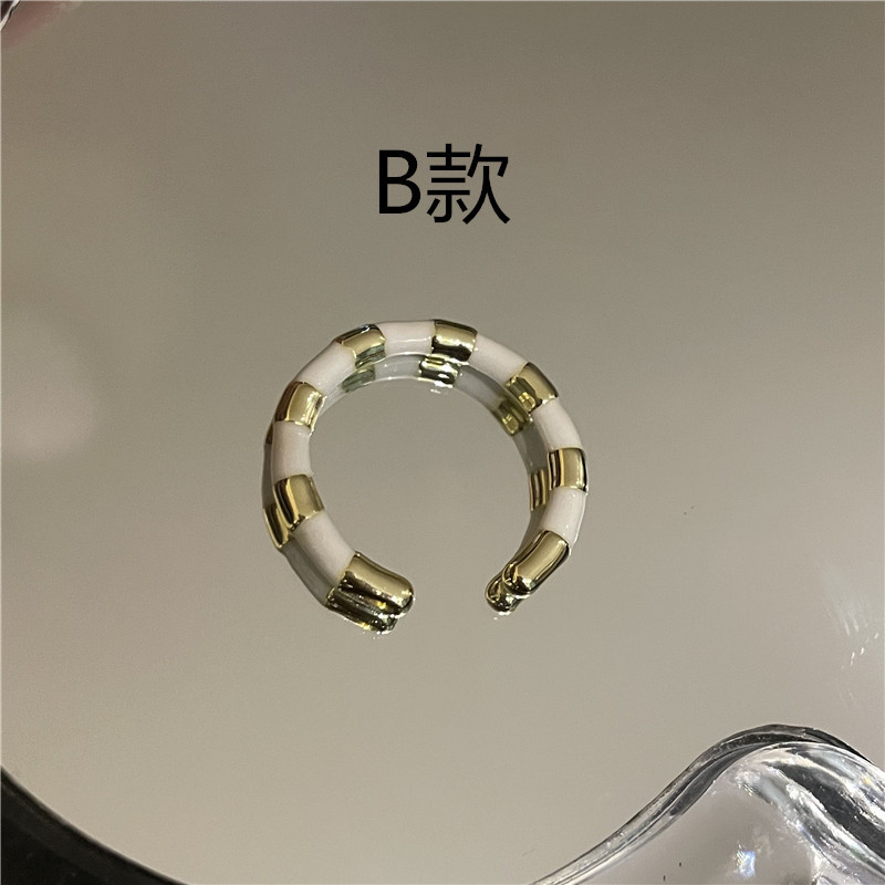 Wholesale Jewelry Ceramic White Drip Glaze Splicing Ring Nihaojewelry display picture 9