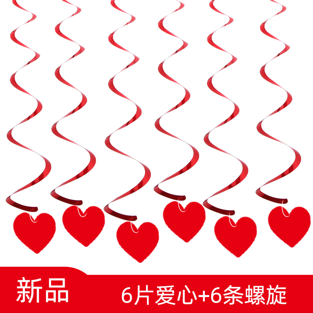Decoración Día de San Valentín Amor Colgante en espiral Fiesta de San Valentín Decoración de la sala de estar Colgante Amor de boda Colgante en espiral