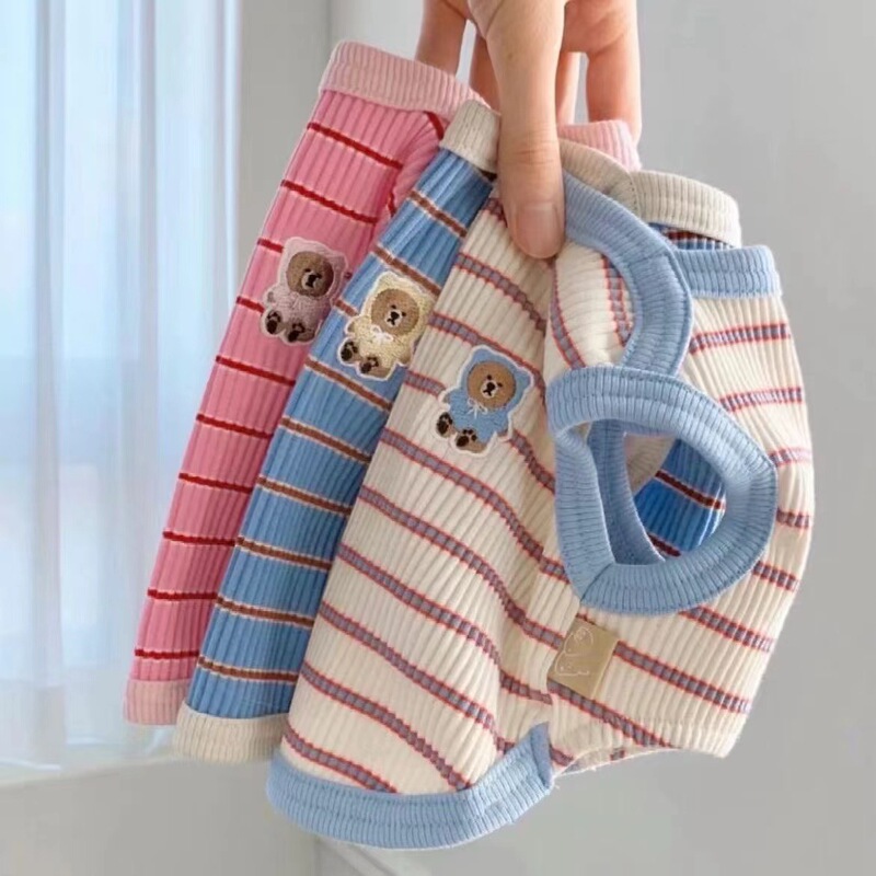 Striped Pet Vest Thin Teddy Bichon Pomeranian Yorkshire Small Size Dogs Cat and Dog Clothes Summer Striped Pet Vest Thin Teddy Bichon Pomeranian Yorkshire Small Size Dogs Cat and Dog Clothes Summer