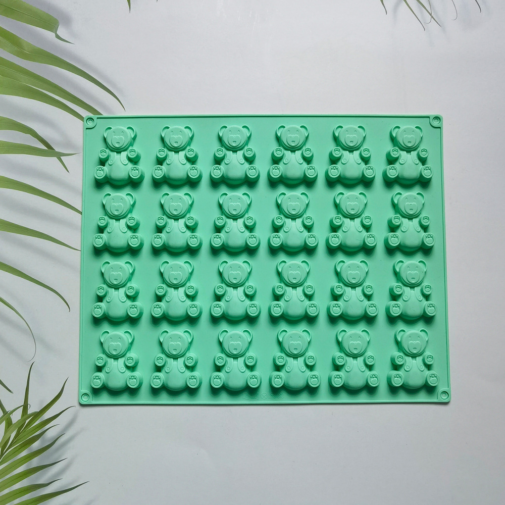 24 Lian Bears 123 molde de silicona pastel helado pudín molde de postre jabón utensilios de cocción