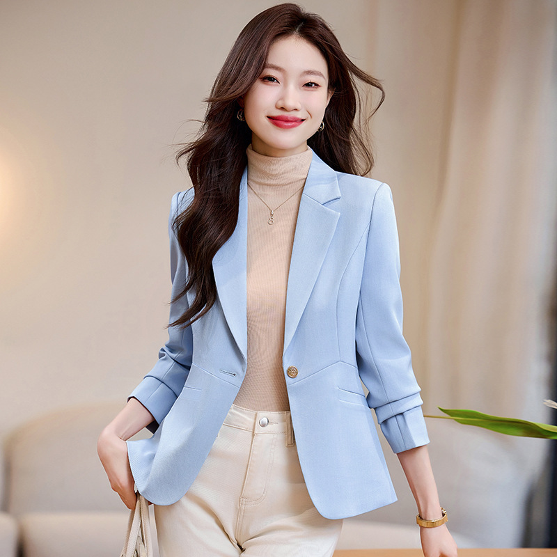 Autumn New Casual Versatile Ol Commuter One-Button Slim Long-Sleeve Suit High-End Purple Blazer Autumn New Casual Versatile Ol Commuter One-Button Slim Long-Sleeve Suit High-End Purple Blazer