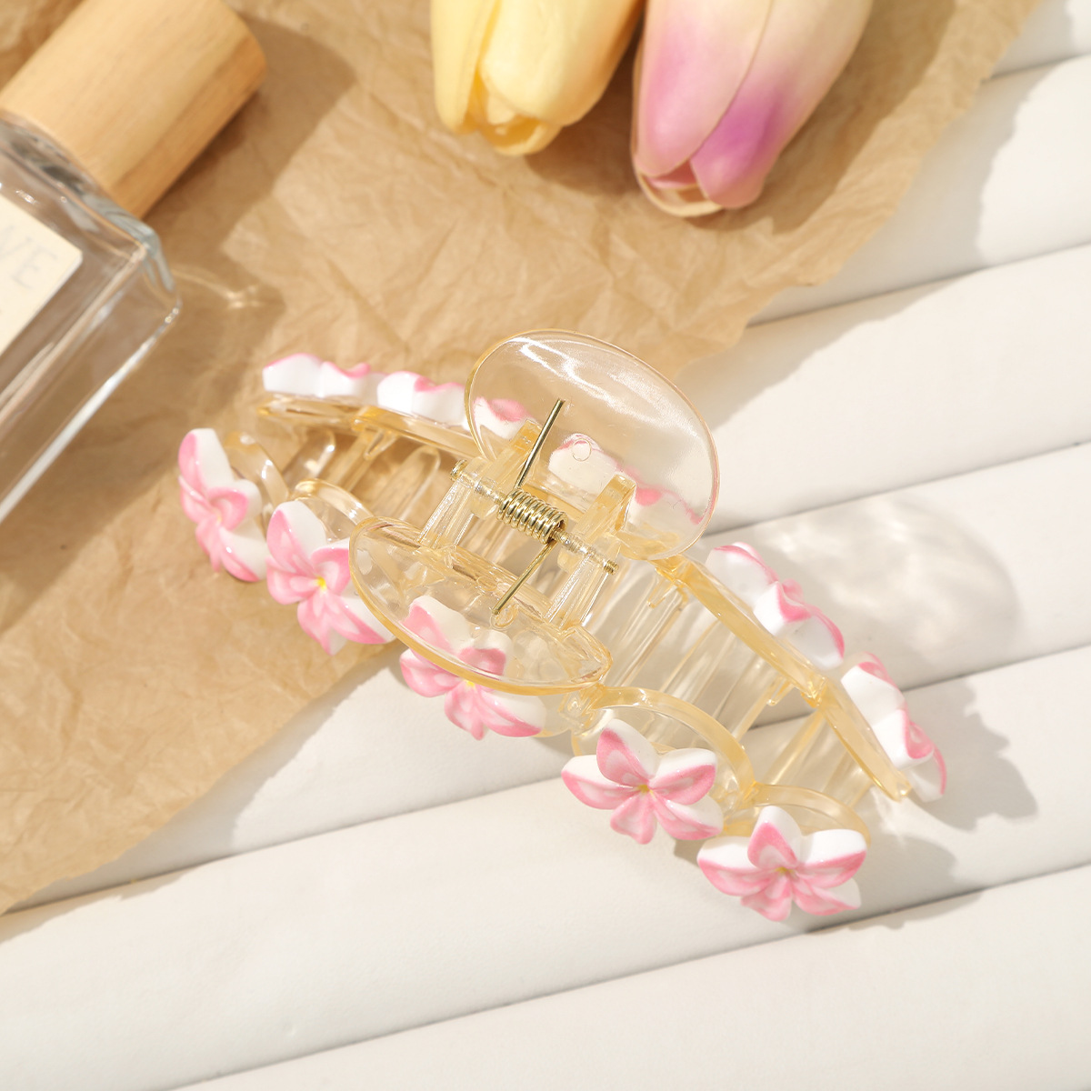 15g Weight Hair Clip, Hair Claws Hair Accessories Type 1 Piece, 1 Set Quantity Casual, Holiday, Daily Occasion Plastic Material Flower Pattern All Seasons Season Women's Gender Elegant, Lady Style Elegant Lady Women's Flower Plastic Hair Clip Hair Claws 10